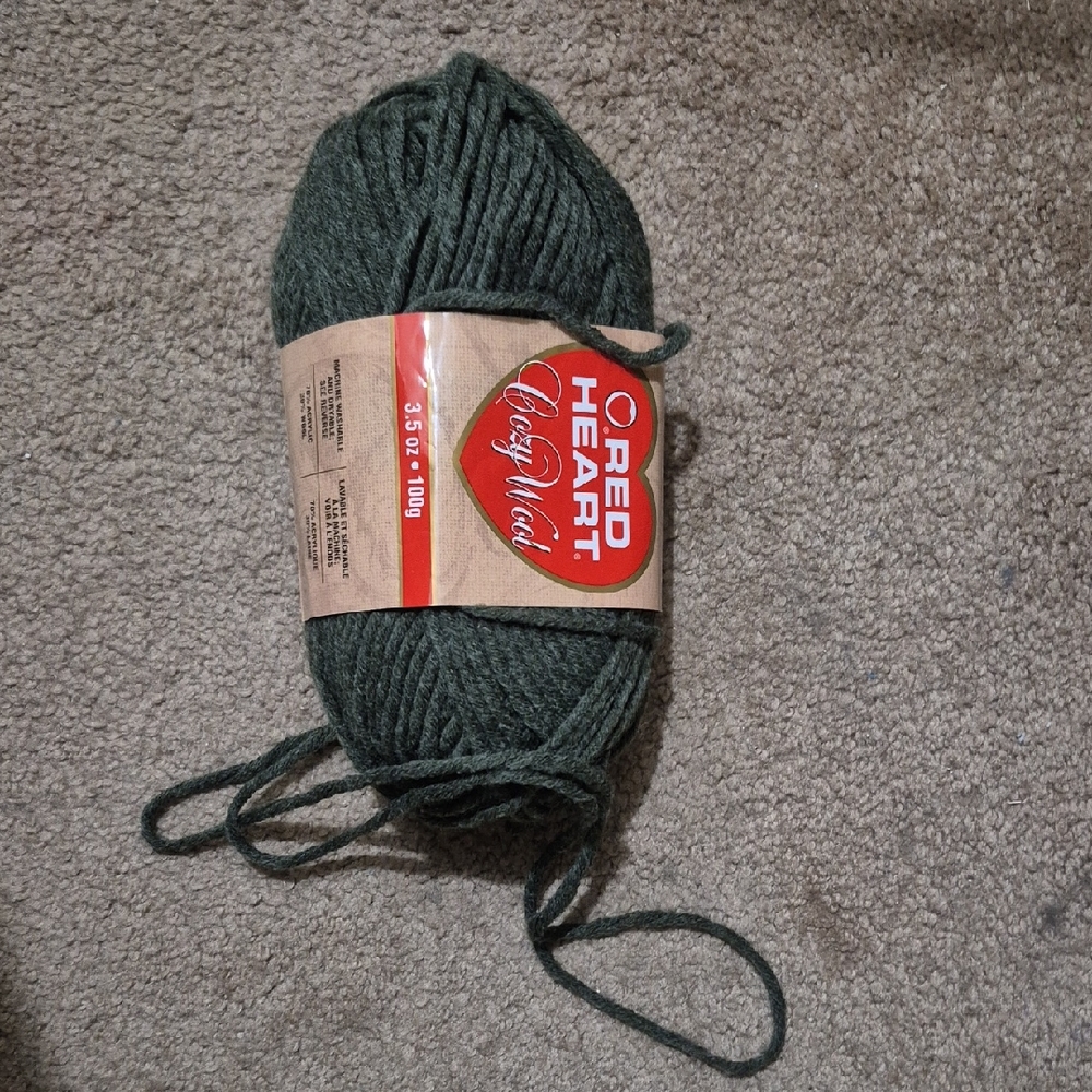 Red Heart Classic Wool Yarn - Deep Green